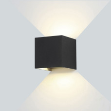 Led Επιτοίχιο Φωτιστικό Μάυρο τετράγωνο 12W Θερμό Λευκό Led Επιτοίχιο Φωτιστικό Μάυρο τετράγωνο 12W Θερμό Λευκό