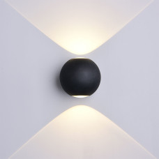 Led Επιτοίχιο Φωτιστικό Μάυρο Στρογγυλό 6W Φυσικό Λευκό  Led Επιτοίχιο Φωτιστικό Μάυρο Στρογγυλό 6W Φυσικό Λευκό